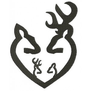 Buck and Doe wih Boy and a Girl kids Hunting Filled machine embroidery digitized design pattern - Instant Download -4x4 , 5x7, 6x10 hoops