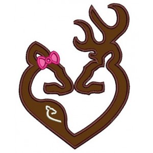 Buck and Pregnant Doe Hunting Applique machine embroidery digitized design pattern -Instant Download -4x4 , 5x7, 6x10 hoops