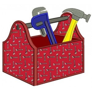 Toolbox Wrench and Hammer Applique Mechanic handyman Machine Embroidery Digitized Design Pattern- Instant Download - 4x4 ,5x7,6x10