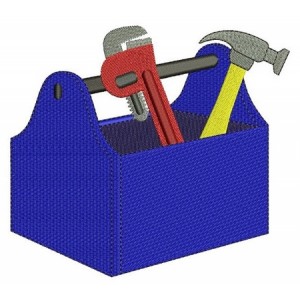 Toolbox Wrench and Hammer Mechanic handyman Machine Filled Embroidery Digitized Design Pattern- Instant Download - 4x4 ,5x7,6x10