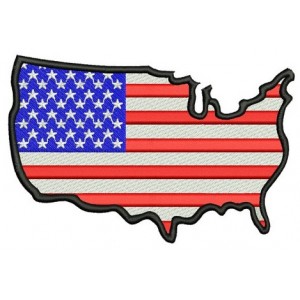 American Flag with Heart USA Patriotic heart Filled Machine Embroidery Digitized Design Pattern - Instant Download - 4x4 , 5x7, 6x10
