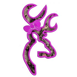 Girl Buck with a Bow Applique machine embroidery digitized design pattern - Instant Download -4x4 , 5x7, and 6x10 hoops