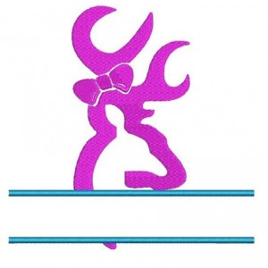 Girl Buck with a Bow Split Filled machine embroidery digitized design pattern - Instant Download -4x4 , 5x7, and 6x10 hoops
