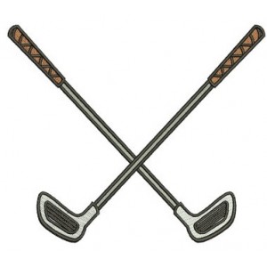 Golf Club Crossed Machine Embroidery Digitized Design Filled Sport Pattern - Instant Download - 4x4 , 5x7, 6x10