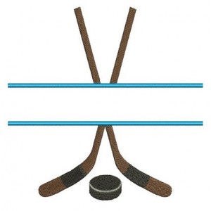Hockey Split Stick and puck Sport Machine Embroidery Digitized Filled Design Pattern - Instant Download - 4x4 , 5x7, and 6x10 -hoops