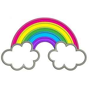 Rainbow Applique Machine Embroidery Digitized Design Pattern - Instant Download - 4x4 , 5x7, and 6x10 -hoops