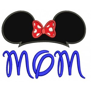Mom Mouse Ears Applique looks like Minnie Mouse Machine Embroidery Digitized Pattern- Instant Download - 4x4 ,5x7,6x10 -hoops