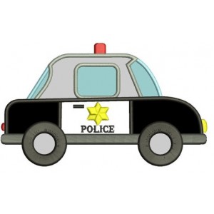 Police Car Applique Machine Embroidery Digitized Design Pattern - Instant Download- 4x4 , 5x7, 6x10
