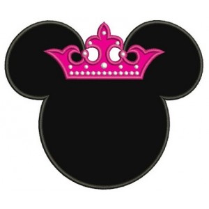 Princess Minnie Mouse Ears Applique Machine Embroidery Digitized Pattern- Instant Download - 4x4 ,5x7,6x10 -hoops