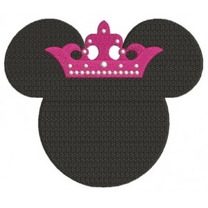 Princess Minnie Mouse Ears Machine Embroidery Digitized Filled Pattern- Instant Download - 4x4 ,5x7,6x10 -hoops