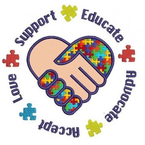 Support, Educate, Advocate, Accept, Love Autism Awareness Applique Machine Embroidery Digitized Design Pattern - Instant Download