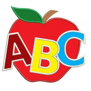ABC Letters Apple Applique machine embroidery digitized design pattern - Instant Download -4x4 , 5x7, and 6x10 hoops
