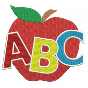 ABC Letters Apple Filled machine embroidery digitized design pattern - Instant Download -4x4 , 5x7, and 6x10 hoops