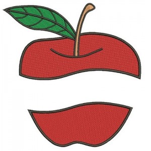 Apple machine embroidery digitized design filled pattern - Instant Download -4x4 , 5x7, and 6x10 hoops