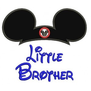 Little Brother Mickey Mouse Ears Applique Machine Embroidery Digitized Pattern- Instant Download - 4x4 ,5x7,6x10 -hoops