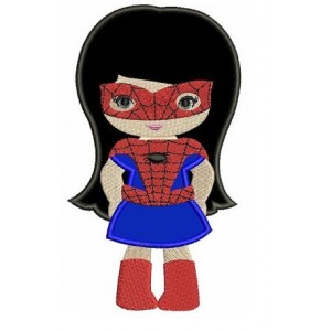 Looks like Spider Girl Applique Super Hero (hands in) - Machine Embroidery Digitized Design Pattern - Instant Download - 4x4 , 5x7, 6x10