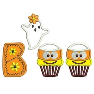 Boo Little Ghost Halloween Applique Machine Embroidery Digitized Design Pattern - Instant Download - 4x4 , 5x7, and 6x10