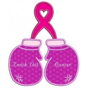 Boxing Gloves Breast Cancer Awareness Applique Machine Embroidery Digitized Design Pattern - Instant Download - 4x4 , 5x7, 6x10
