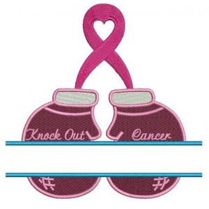 Boxing Gloves Breast Cancer Awareness Split Filled Machine Embroidery Digitized Design Pattern - Instant Download - 4x4 , 5x7, and 6x10