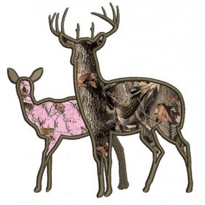Buck and a doe Applique machine hunting embroidery digitized Applique design pattern - Instant Download -4x4 , 5x7, and 6x10 hoops