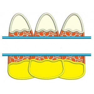 Candy Corn Halloween Split Applique Machine Embroidery Digitized Design Pattern - Instant Download - 4x4 , 5x7, and 6x10