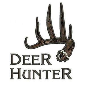 Deer Hunter Antlers Applique machine embroidery digitized design pattern - Instant Download -4x4 , 5x7, and 6x10 hoops