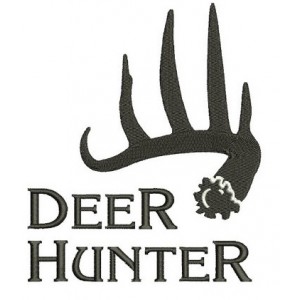 Deer Hunter Antlers machine embroidery digitized design filled pattern - Instant Download -4x4 , 5x7, and 6x10 hoops
