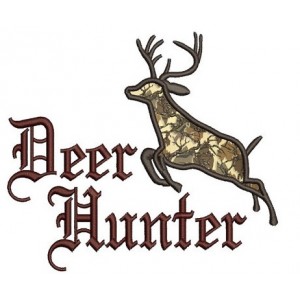 Deer Hunter Applique embroidery machine digitized design pattern - Instant Download -4x4 , 5x7, and 6x10 hoops