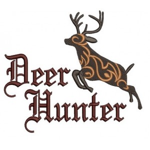 Deer Hunter embroidery machine digitized design filled pattern - Instant Download -4x4 , 5x7, and 6x10 hoops