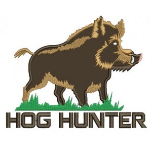 Hog Applique, Boar Hunter Machine Embroidery Digitized Design Pattern- Instant Download - 4x4 ,5x7,6x10