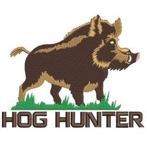 Hog, Boar Hunter Machine Embroidery Digitized Design Filled Pattern- Instant Download - 4x4 ,5x7,6x10