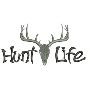 Hunt Life Deer Skull Machine Embroidery Digitized Design Filled Pattern - Instant Download Digitized Pattern -4x4 , 5x7, and 6x10 hoops