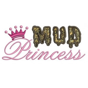Mud Princess Applique Machine Embroidery Digitized Design Pattern - Instant Download - 4x4 , 5x7, 6x10