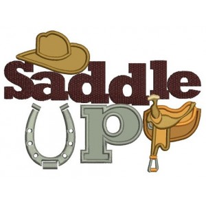 Saddle Up Horseshoe Applique Machine Embroidery Digitized Design Pattern - Instant Download - 4x4 , 5x7, 6x10