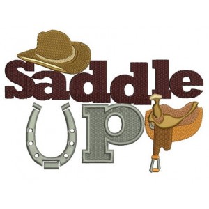 Saddle Up Horseshoe Filled Embroidery Digitized Design Pattern - Instant Download - 4x4 , 5x7, 6x10