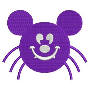 Spider MIkey Ears Halloween Machine Embroidery Digitized Design Filled Pattern - Instant Download - 4x4 , 5x7, 6x10