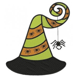Witch Hat Halloween Filled Machine Embroidery Digitized Design Pattern - Instant Download - 4x4 , 5x7, and 6x10