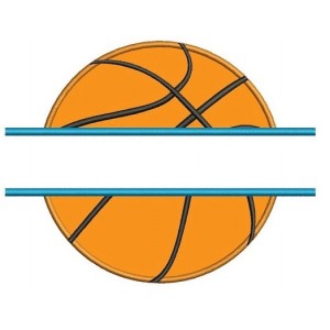 Basketball Split Applique Machine Embroidery Digitized Design Pattern - Instant Download - 4x4 , 5x7, 6x10