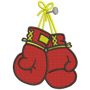 Boxing Gloves Filled Machine Embroidery Digitized Pattern- Instant Download - 4x4 ,5x7,6x10 -hoops