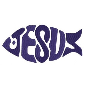 Jesus Fish (Christian Ichthys) Filled Machine Embroidery Digitized Design Pattern - Instant Download - 4x4 , 5x7, and 6x10 -hoops