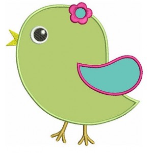 Little Bird Applique Machine Embroidery Digitized Design Pattern - Instant Download - comes in three sizes 4x4 , 5x7, 6x10 hoops