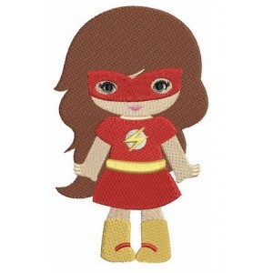 Looks like Girl Flash Super Hero (hands out) - Machine Embroidery Filled Digitized Design Pattern -Instant Download - 4x4 , 5x7, 6x10 hoops
