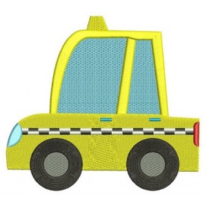 Yellow Taxi Cab Car Machine Embroidery Digitized Design Filled Pattern - Instant Download - comes in three sizes 4x4 , 5x7, 6x10 hoops