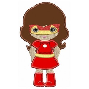 Looks like Iron Girl Superhero Applique (hands in) - Machine Embroidery Digitized Design Pattern -Instant Download - 4x4 , 5x7,6x10 hoops