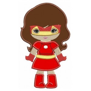 Looks like Iron Girl Superhero Applique (hands out) - Machine Embroidery Digitized Design Pattern -Instant Download - 4x4 , 5x7,6x10 hoops