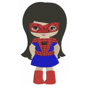 Looks like Spider Girl Superhero (hands in) - Filled Machine Embroidery Digitized Design Pattern -Instant Download - 4x4 , 5x7,6x10 hoops