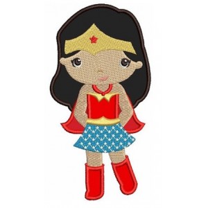 Looks like Wonder Woman Super Girl Hero Applique (hands in) - Machine Embroidery Digitized Design - Instant Download - 4x4 , 5x7,6x10