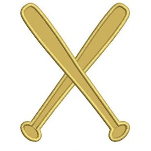 Crossed Baseball Bats Applique Machine Embroidery Digitized Design Pattern - Instant Download - 4x4 , 5x7, 6x10