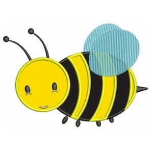 Cute Bumble Bee Applique Machine Embroidery Design Pattern - Instant Download - comes in three sizes to fit 4x4 , 5x7, and 6x10 hoops