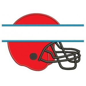 Football Helmet Split Applique Sport Machine Embroidery Digitized Design Pattern- Instant Download - 4x4 , 5x7, and 6x10 hoops